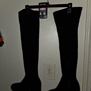 Grace Black Textile Boots